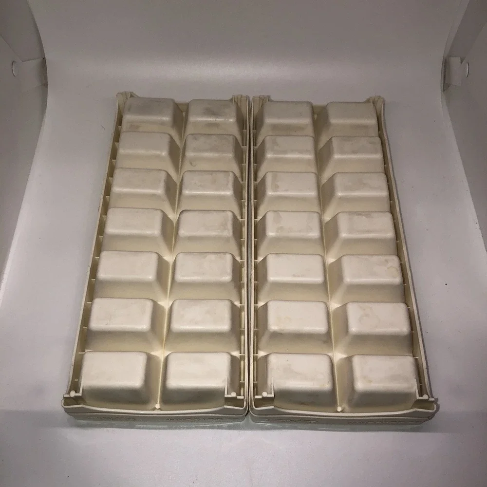 2 Hotpoint Easy Release Ice Cube Trays Pair Set Mid-century Vintage